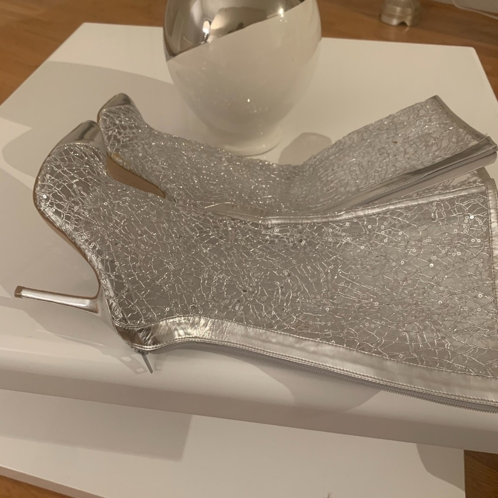 Silver Boots Heels